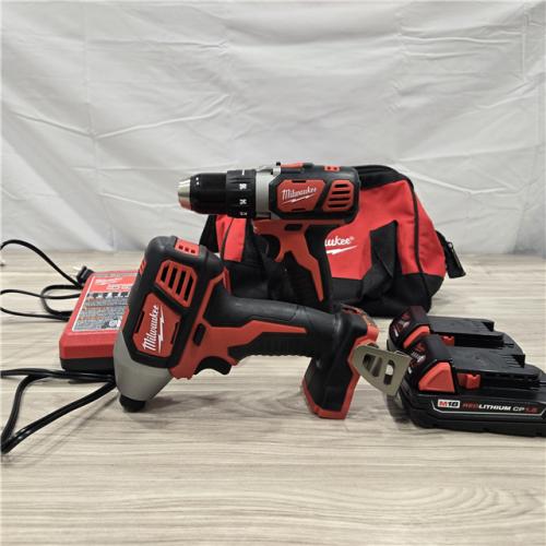 AS-IS Milwaukee 18V Cordless Brushed 2 Tool Drill/Driver and Impact Driver Kit