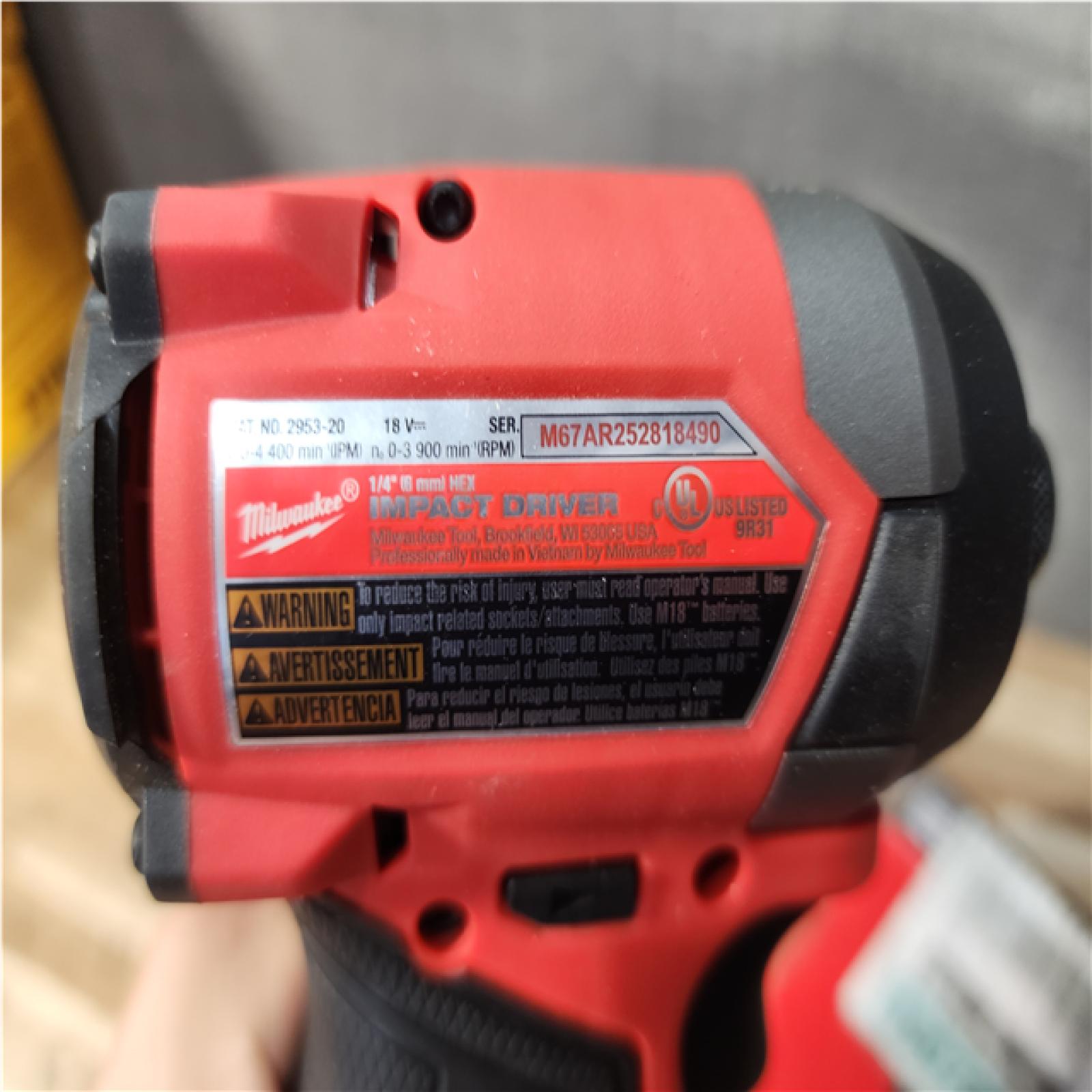 Houston Location AS-IS Milwaukee FUEL 18V Lithium-Ion Brushless Cordless 1/4 in. Hex Impact Driver (Tool-Only)