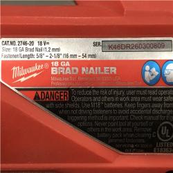 AS-IS Milwaukee FUEL 18-Volt Lithium-Ion Brushless Cordless Gen II 18-Gauge Brad Nailer (Tool-Only)