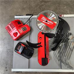 As-Is- Milwaukee M18 FUEL ONE-KEY 18- Volt Lithium-Ion Brushless Cordless 8-1/4 in. Table Saw Kit W/(1) 12.0Ah Battery & Rapid Charger