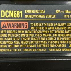 AS-IS DEWALT Cordless 18-Gauge Narrow Crown Stapler (Tool Only)