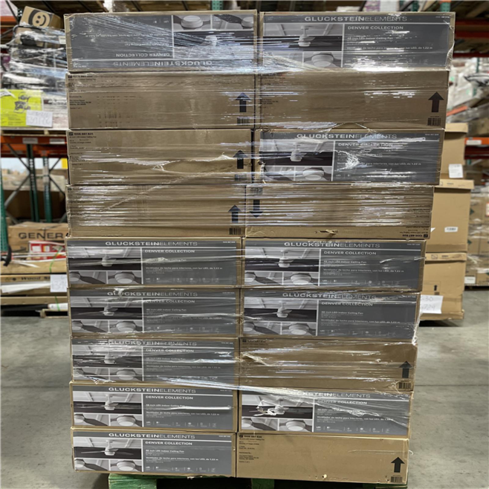 DALLAS LOCATION - Denver 48 in. Integrated LED Indoor White Ceiling Fan with Remote PALLET-(48 UNITS)