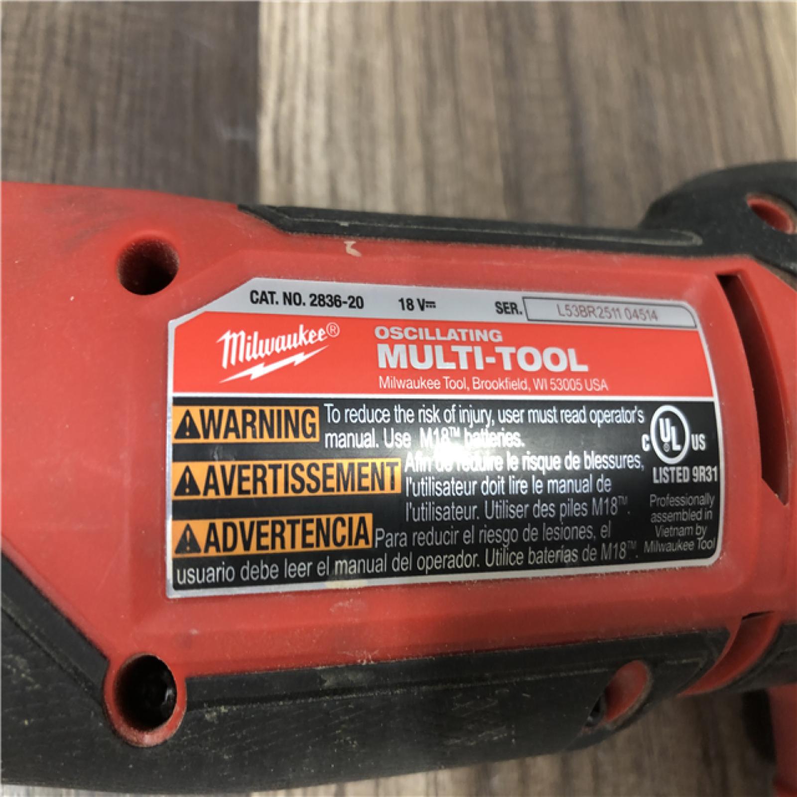 AS-IS Milwaukee M18 FUEL 18V Lithium-Ion Cordless Brushless Oscillating Multi-Tool (Tool-Only)