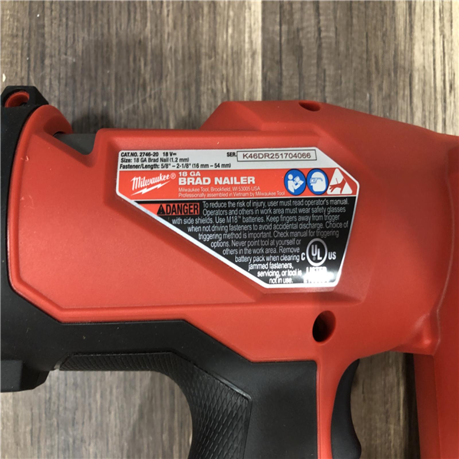 AS-IS Milwaukee  FUEL 18-Volt Lithium-Ion Brushless Cordless Gen II 18-Gauge Brad Nailer (Tool-Only)
