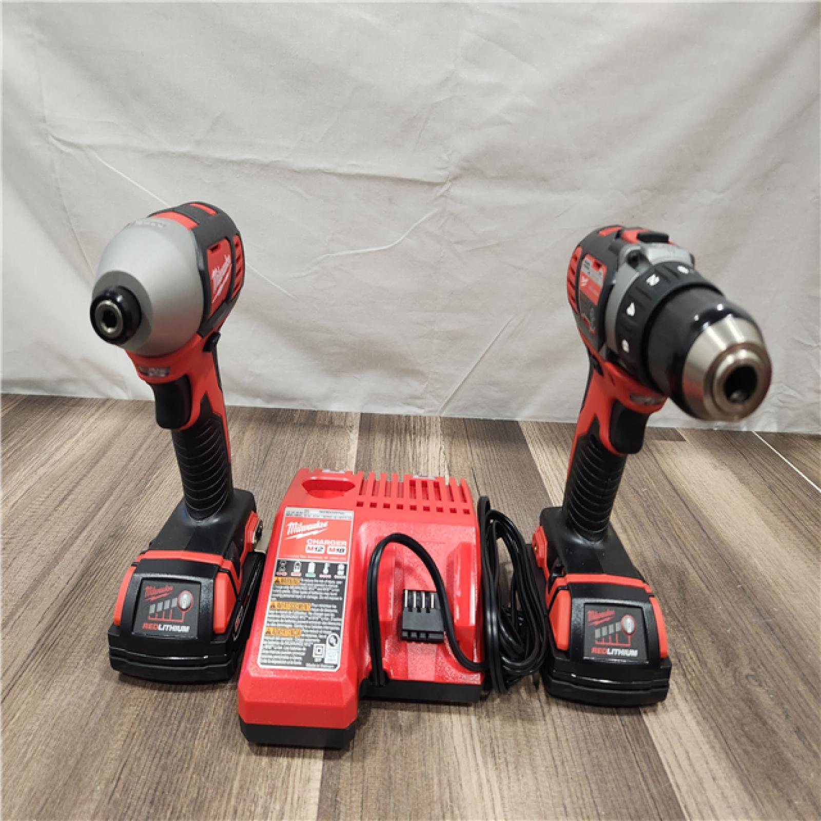 AS-IS- Milwaukee 18V Cordless Brushed 2-Tool Drill/Driver and Impact Driver Kit