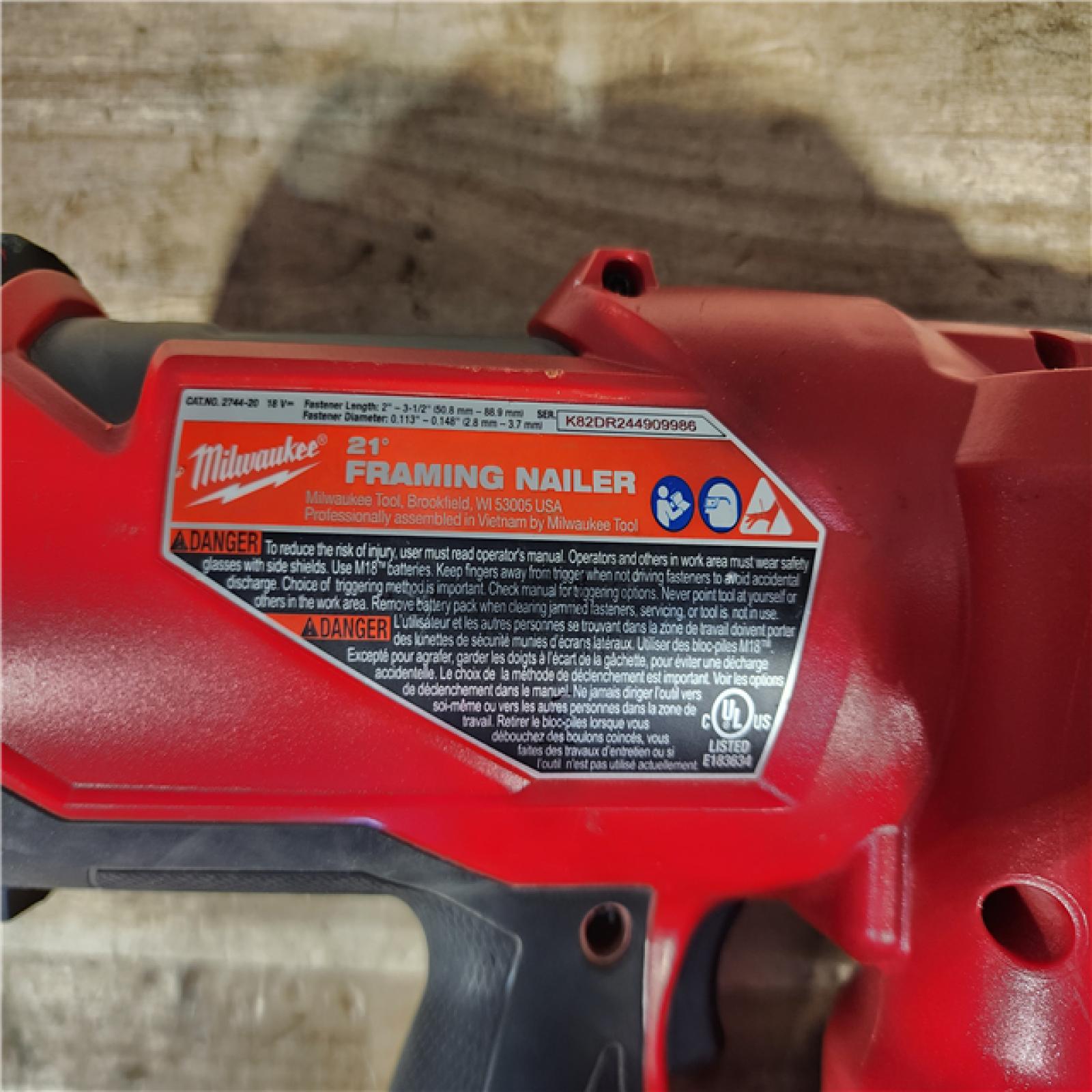 HOUSTON LOCATION - AS - IS Milwaukee FUEL 3-1/2 in. 18-Volt 21-Degree Lithium-Ion Brushless Cordless Framing Nailer (Tool-Only)