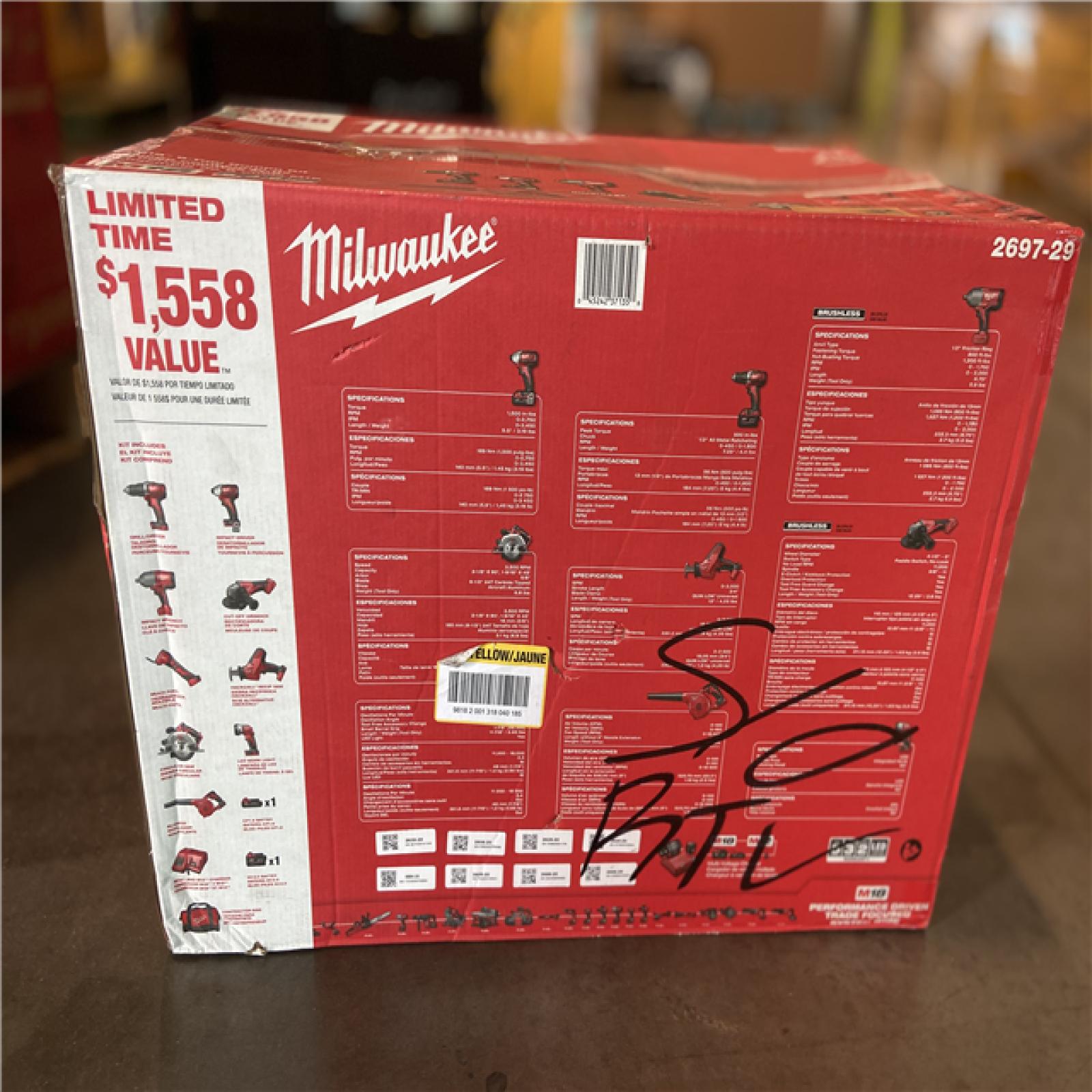 NEW! - Milwaukee M18 18-Volt Lithium-Ion Cordless Combo Kit 9-Tool with 2-Batteries  Charger and Tool Bag