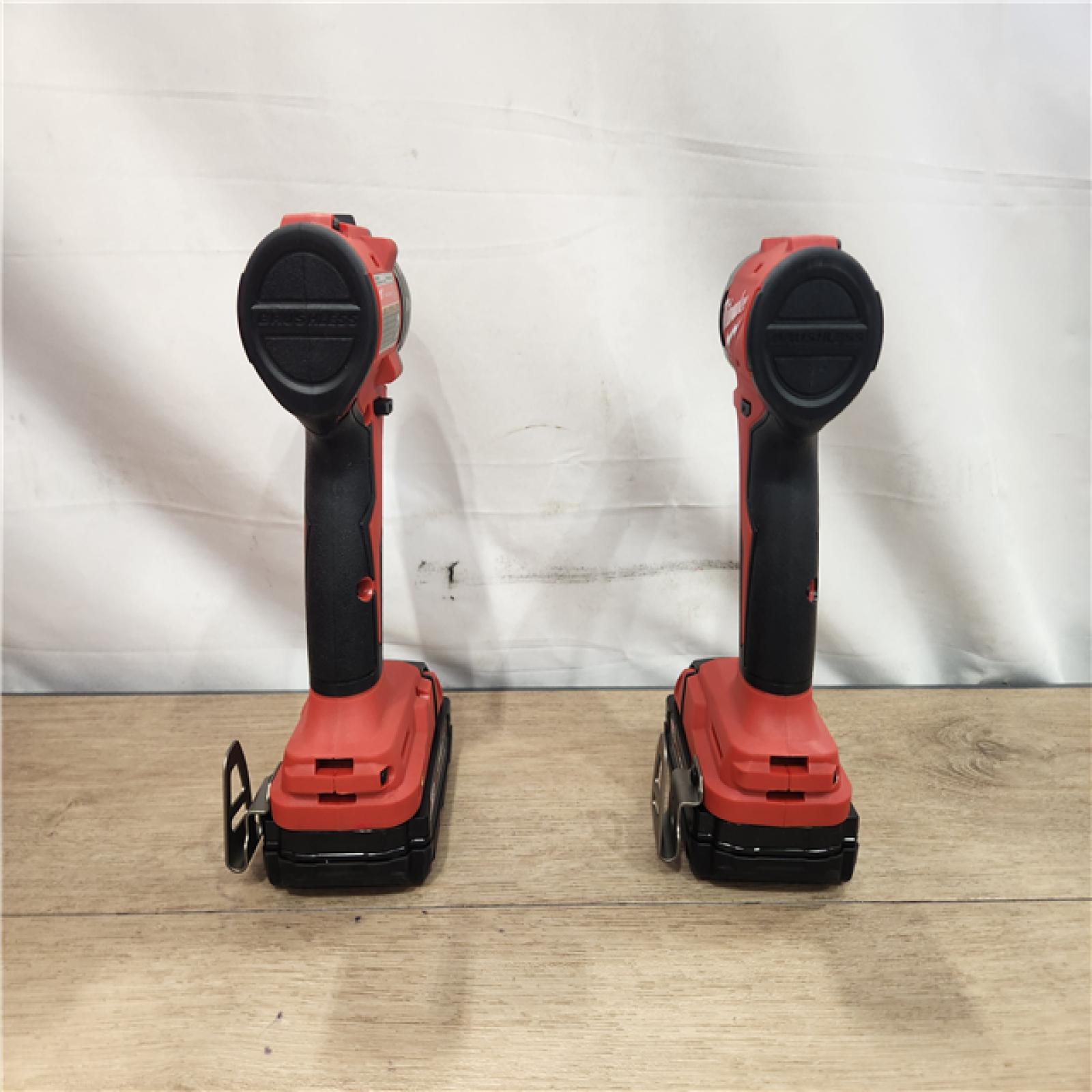 AS-IS- Milwaukee 18V Lithium-Ion Brushless Cordless Compact Drill/Impact Combo Kit