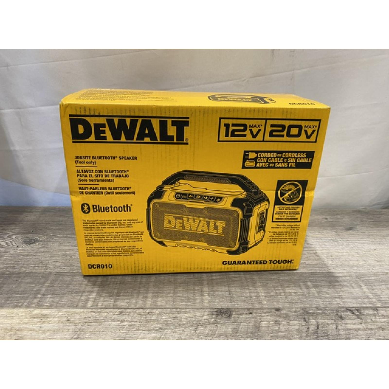 NEW - DEWALT 20V MAX Cordless Bluetooth Speaker (Tool Only)