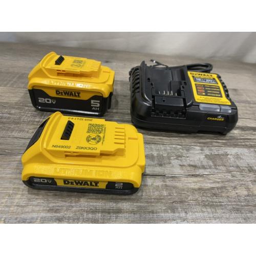AS-IS DEWALT 20V MAX Lithium-Ion Battery Kit with 5.0Ah and 2.0Ah Battery and Charger