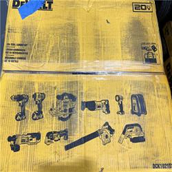 AS-IS DEWALT 20-Volt Max Lithium-Ion 10-Tool Cordless Combo Kit with Two 2.0 Ah Batteries  Charger and 2 Bags