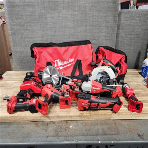 Houston Location AS-IS  Milwaukee 18V Lithium-Ion Cordless (8-Tool) Combo Kit