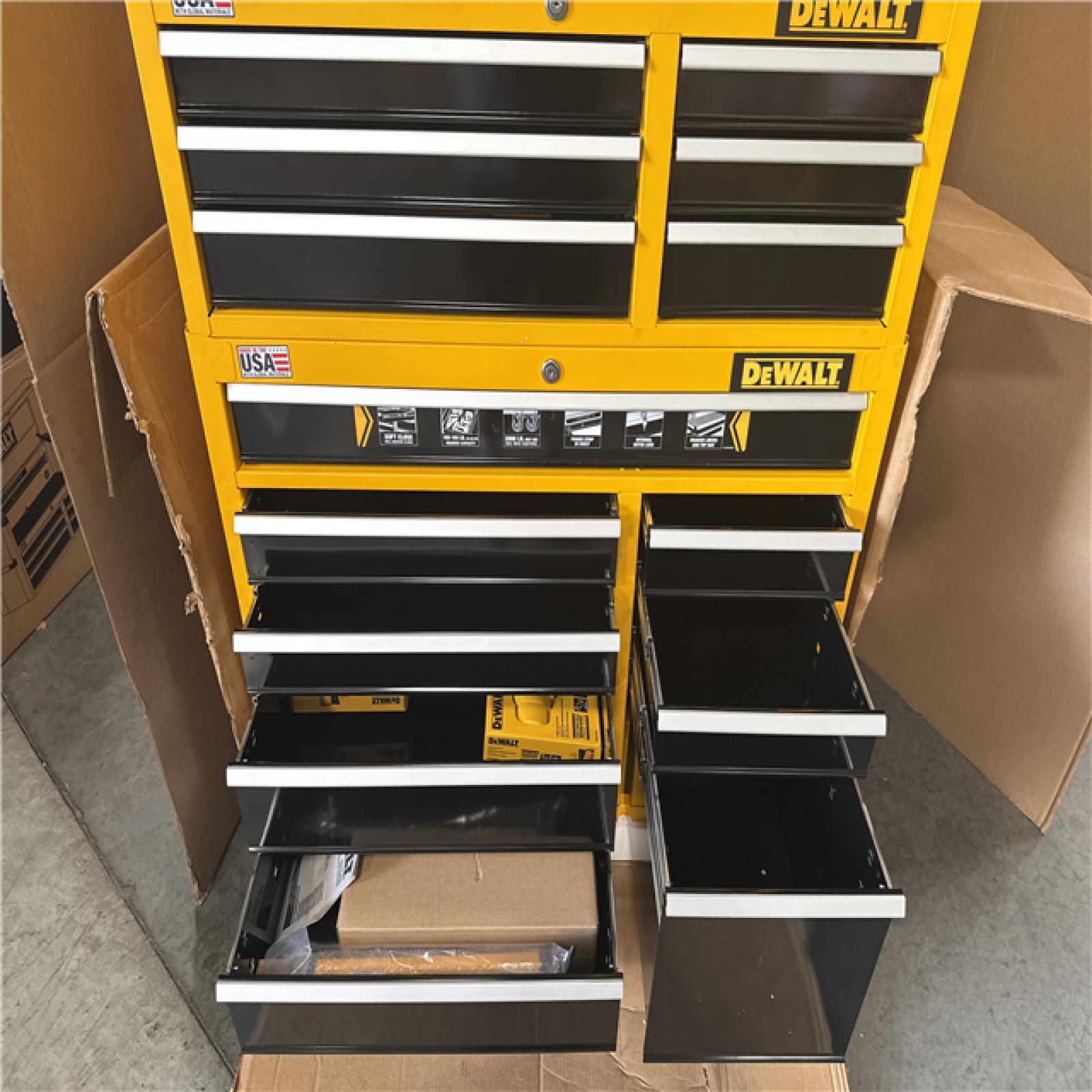 CALIFORNIA LIKE NEW DEWALT DWST41061 & DWST41092 14 DRAWER TOOL BOX