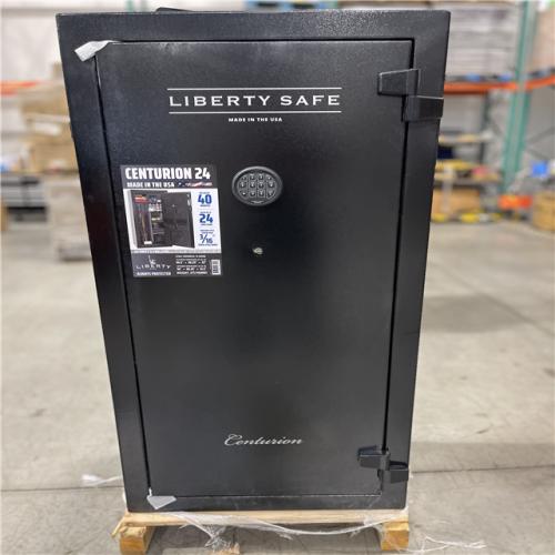 DALLAS LOCATION- LIBERTY SAFE Centurion 24-Gun 40-min fire rating EMP E-Lock  59.25 in H x 28.25 in W x 20 in. L  Black Gun Safe