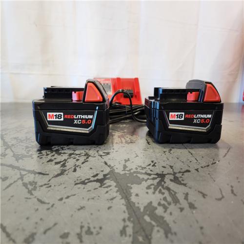 AS-IS- Milwaukee 18-Volt Lithium-Ion XC Starter Kit with Two 5.0Ah Batteries and Charger