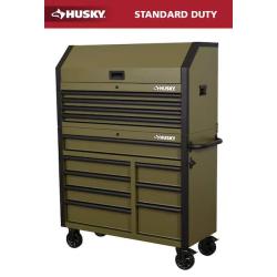 Phoenix Husky Standard Duty 42 in. x 18 in. D 12-Drawer Matte Army Green Rolling Tool Chest Combo