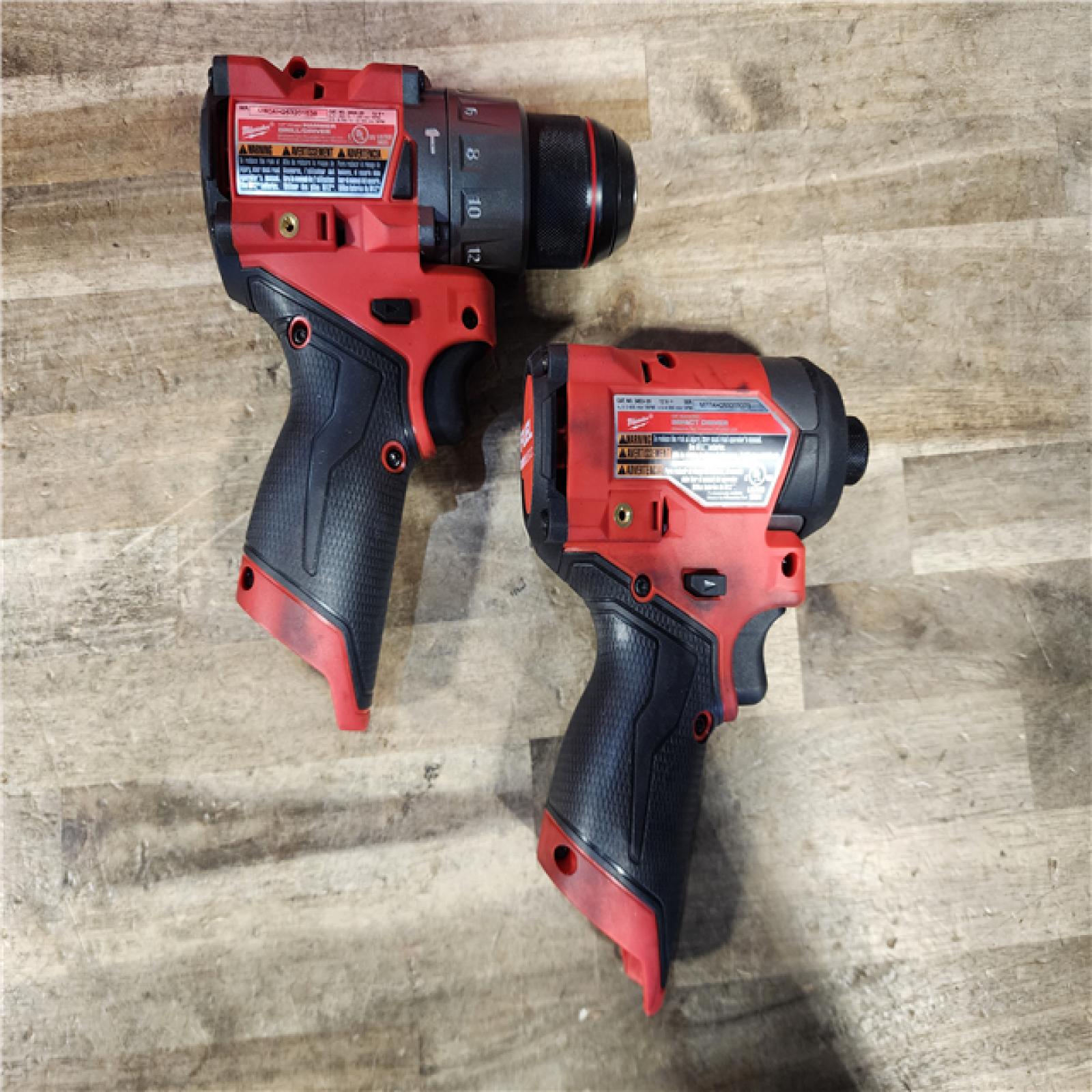 HOUSTON LOCATION - AS-IS Milwaukee FUEL 12-Volt Lithium-Ion Brushless Cordless Hammer Drill and Impact Driver Combo Kit