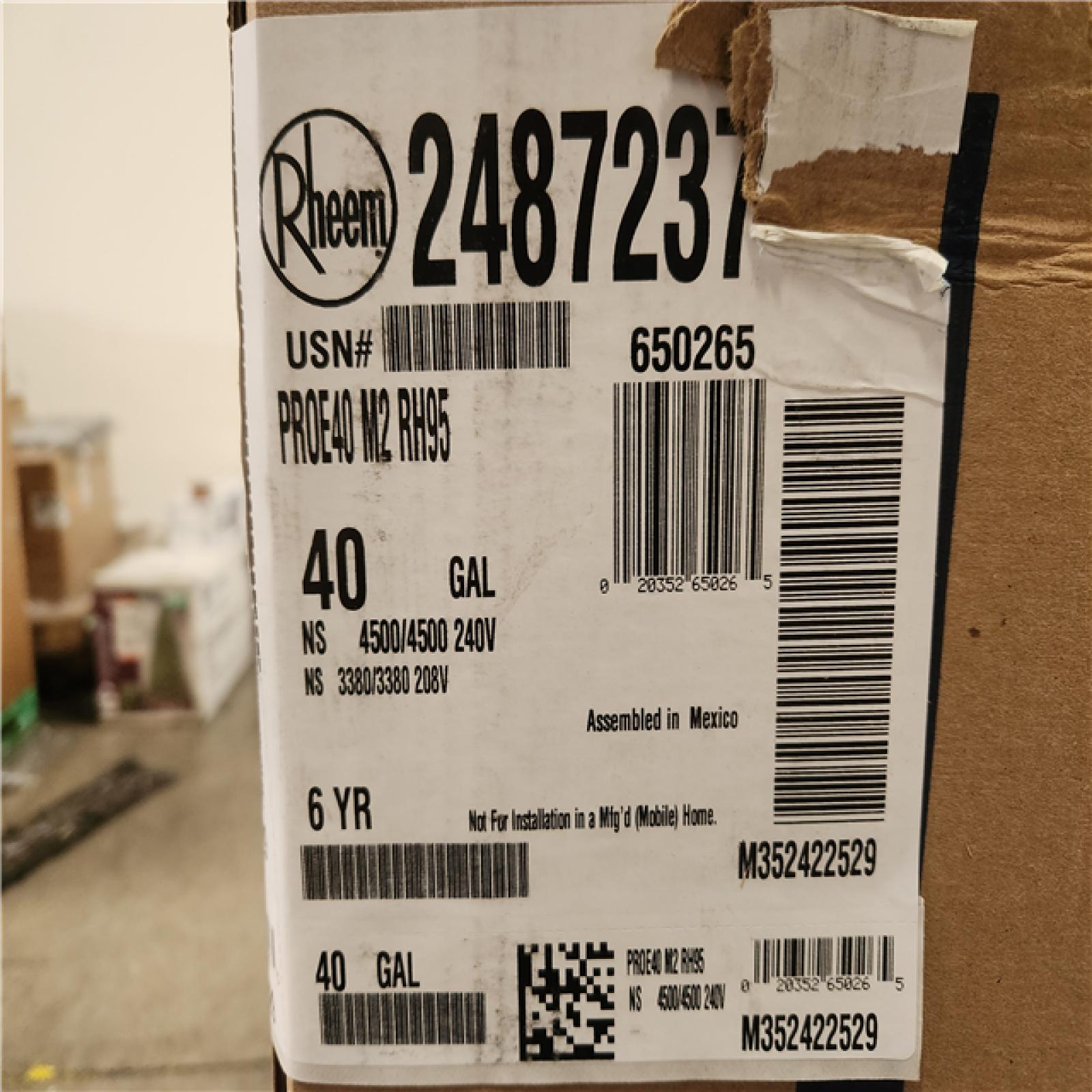 Phoenix Location Rheem Performance 40 Gal. Tall 4500-Watt Double Element Electric Water Heater