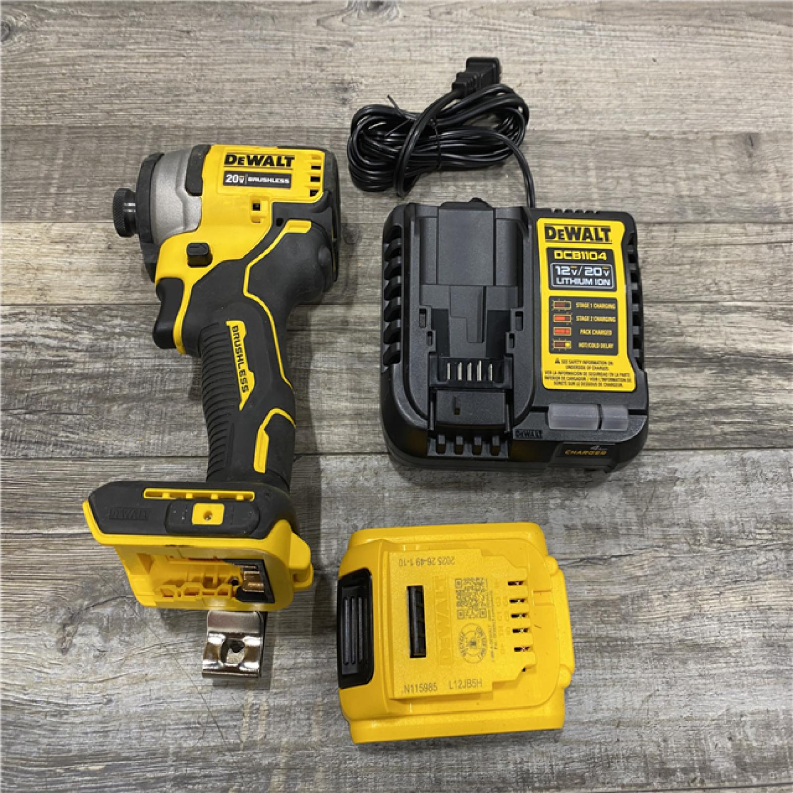 AS-IS DEWALT Atomic 20V Max Lithium-Ion Brushless Cordless Compact 1/4 in. Impact Driver Kit