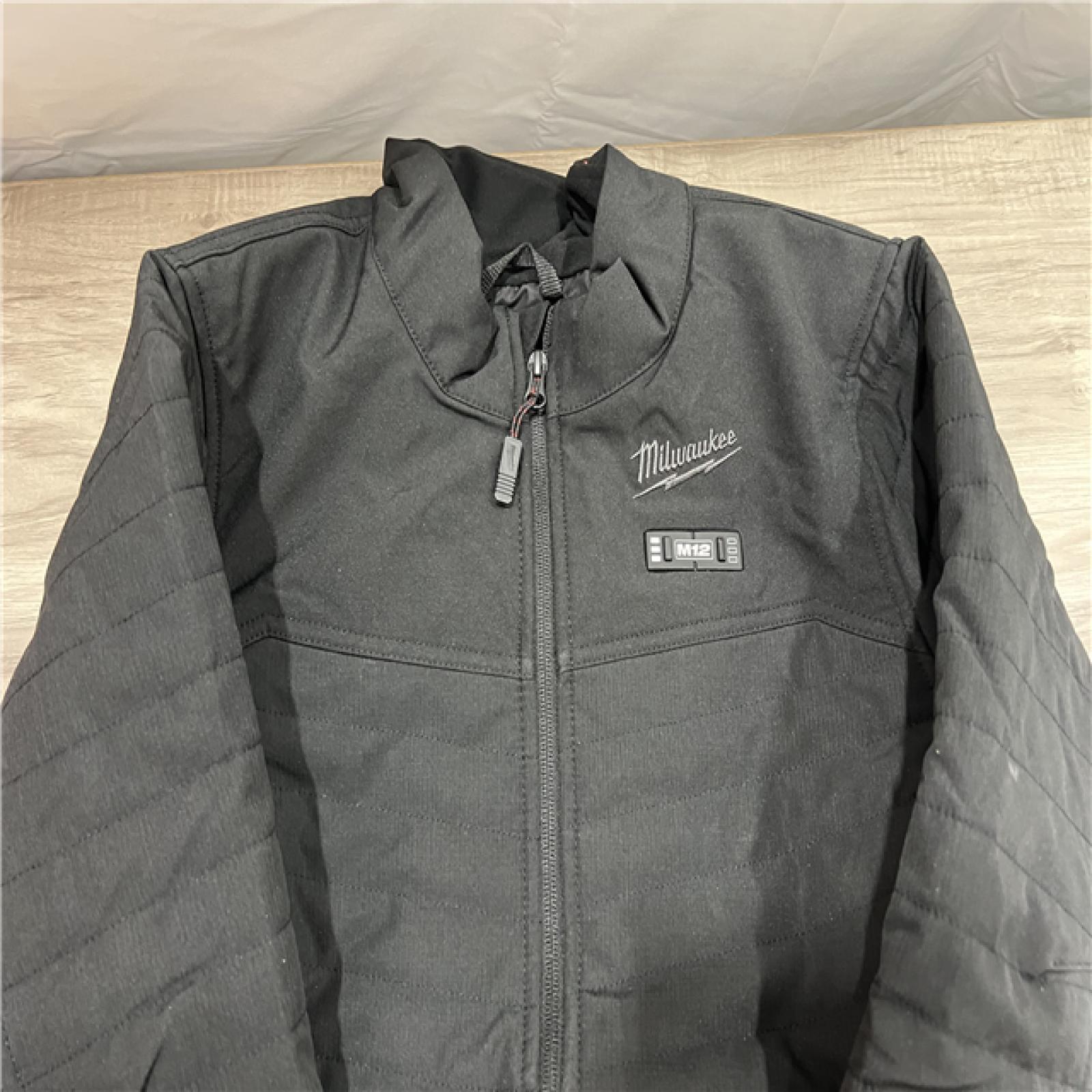 AS-IS Women's Medium M12 12-Volt Lithium-Ion Cordless AXIS Black Heated Quilted Jacket Kit with (1) 3.0 Ah Battery and Charger