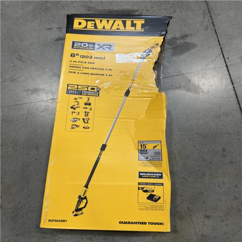 NEW! - DEWALT 20V MAX 8in. Brushless Cordless Battery Powered Pole Saw Kit with (1) 4 Ah Battery & Charger