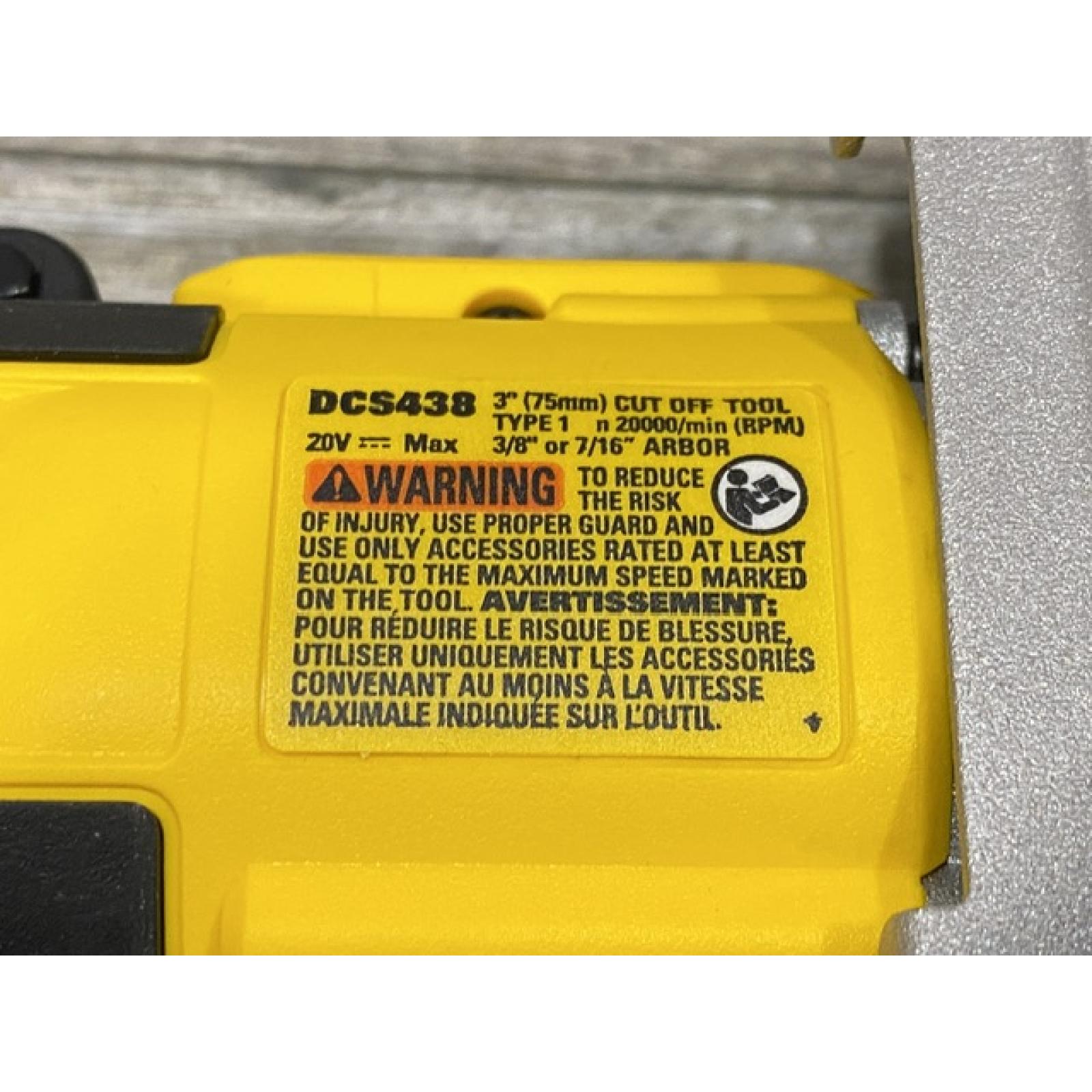 AS-IS DEWALT 20V XR Cordless 3 in. Cut-Off Tool (Tool Only)