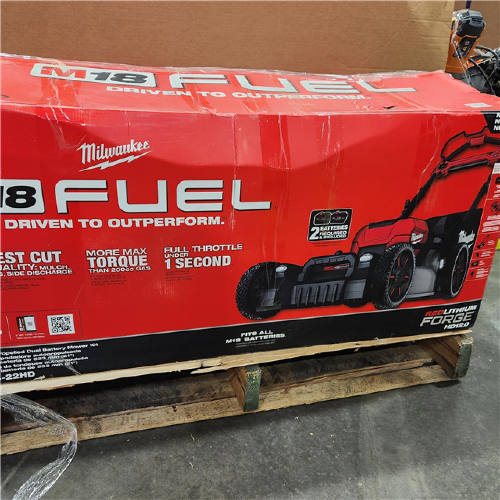 As-Is- Milwaukee M18 FUEL Brushless Cordless 21 in. Walk Behind Dual Battery Self-Propelled Mower Kit