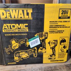 Houston Location - DeWalt 20V MAX ATOMIC Cordless Brushless 4 Tool Combo Kit - Appears In GOOD Condition