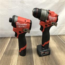 AS-IS Milwaukee FUEL 12-Volt Lithium-Ion Brushless Cordless Hammer Drill and Impact Driver Combo Kit