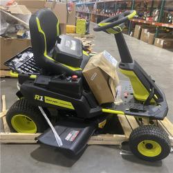 Dallas Location - As-Is Shop RYOBI R1 80V HP Brushless Lithium Battery Cordless Electric 30 in. Riding Lawn Mower with 14 Ah Battery and Charger