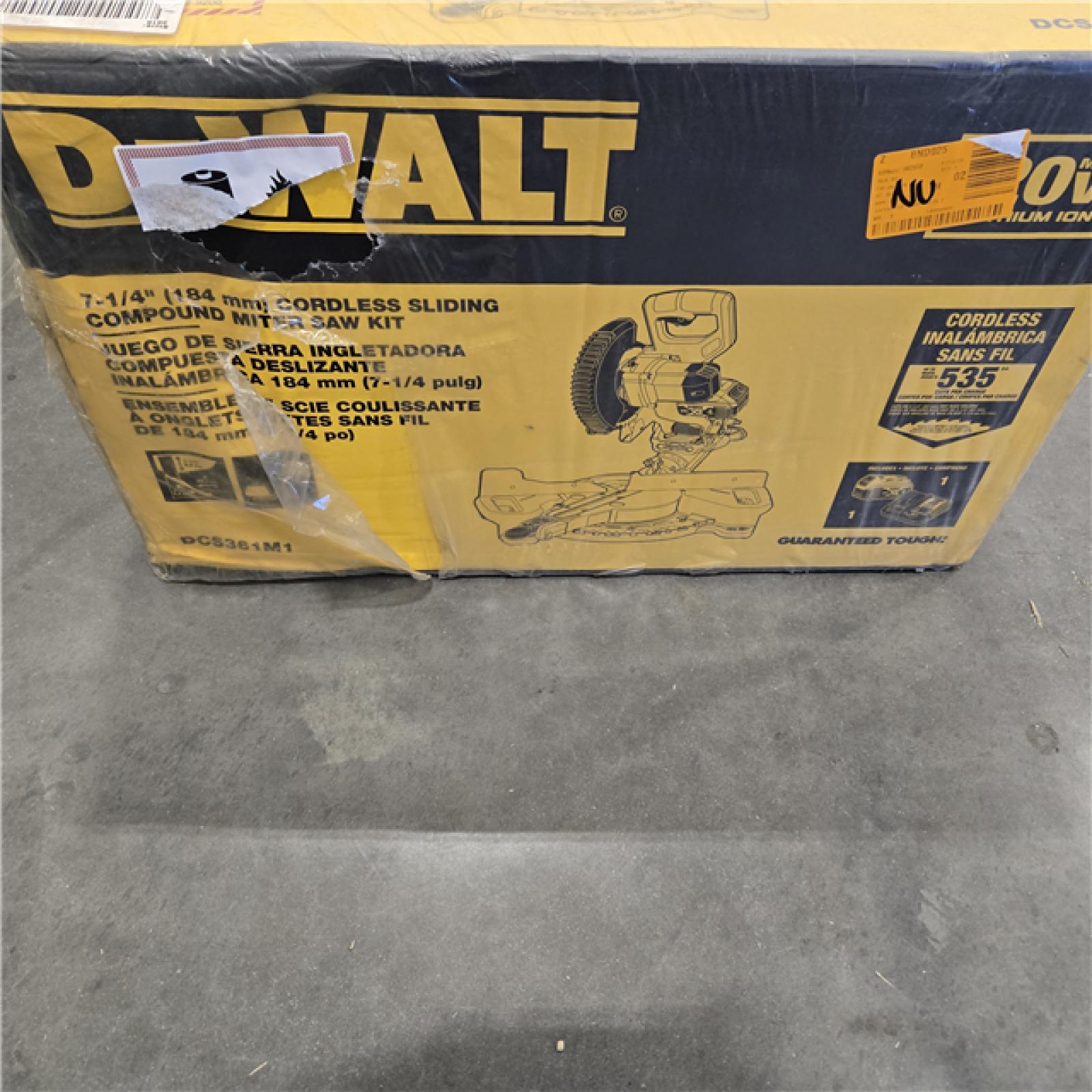 NEW DEWALT 20V MAX Cordless 7-1/4 in. Sliding Miter Saw with (1) 20V Battery 4.0Ah