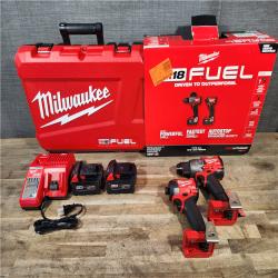 HOUSTON LOCATION - AS-IS (APPEARS LIKE NEW) Milwaukee FUEL 18V Lithium-Ion Brushless Cordless Hammer Drill and Impact Driver Combo Kit