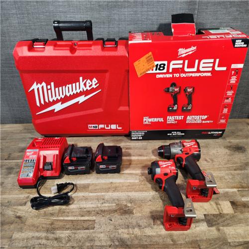 HOUSTON LOCATION - AS-IS (APPEARS LIKE NEW) Milwaukee FUEL 18V Lithium-Ion Brushless Cordless Hammer Drill and Impact Driver Combo Kit