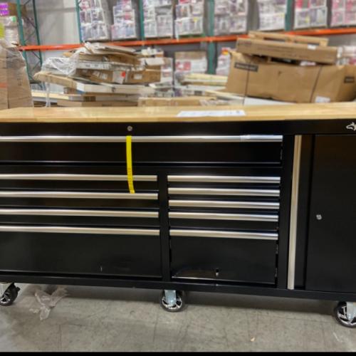 DALLAS LOCATION -Husky Tool Storage 72 in. W Standard Duty Gloss Black Mobile Workbench Tool Chest