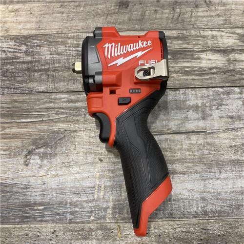 AS-IS Milwaukee  FUEL 12V Lithium-Ion Brushless Cordless Stubby 3/8 in. Impact Wrench (Tool-Only)