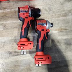 HOUSTON LOCATION - AS-IS Milwaukee M18 18V Lithium-Ion Brushless Cordless Compact Drill/Impact Combo Kit (2-Tool) W/(2) 2.0 Ah Batteries  Charger & Bag
