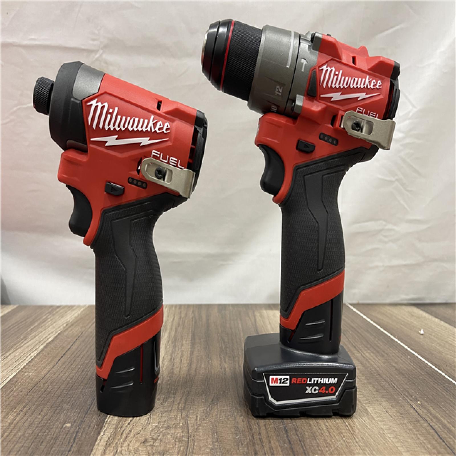 AS-IS Milwaukee FUEL 12-Volt Lithium-Ion Brushless Cordless Hammer Drill and Impact Driver Combo Kit