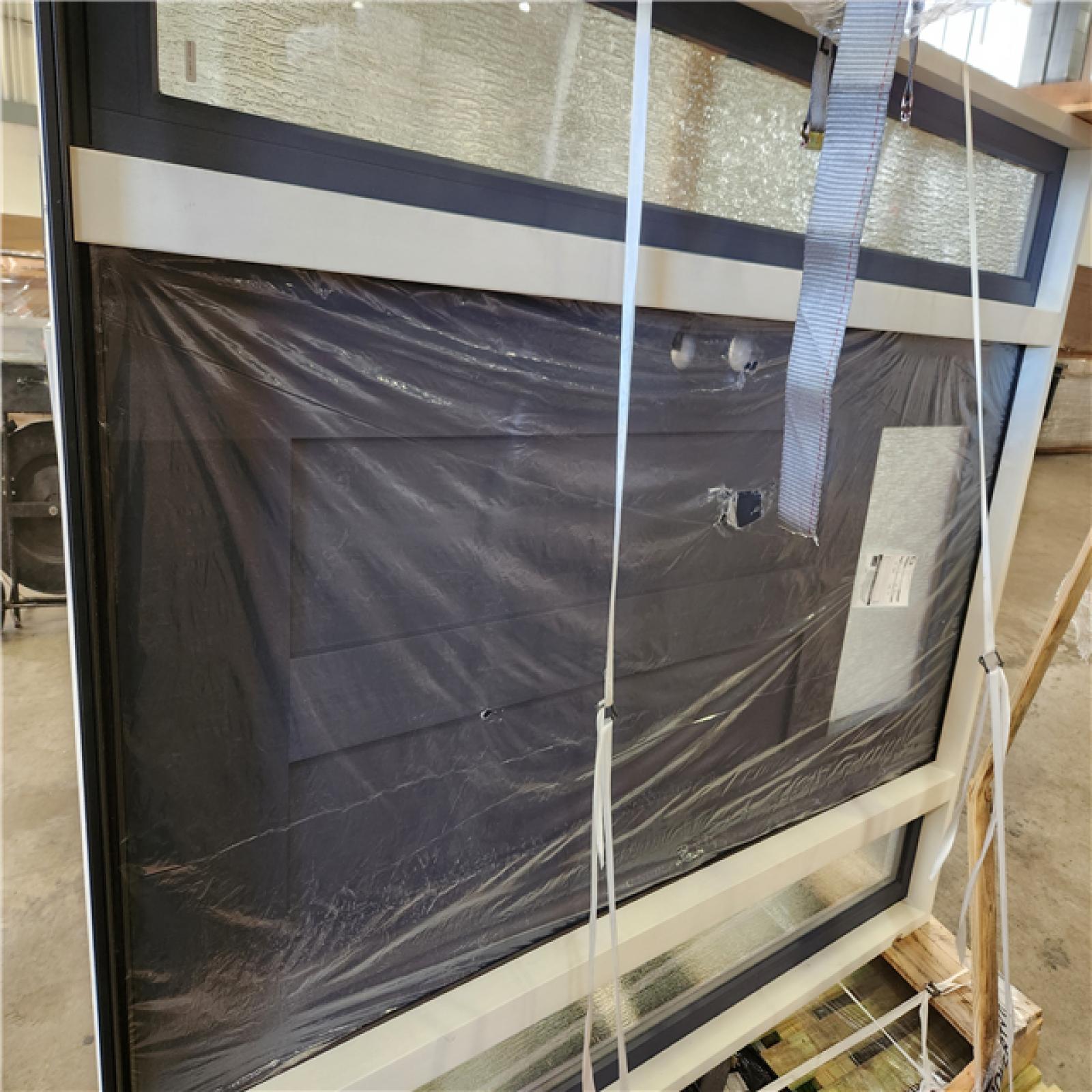 Phoenix Steves & Sons Legacy 64 in. x 80 in. 1/4-Toplite Rain Glass RHIS Dark Denim Finish Fiberglass Prehung Front Door with Dbl 12 in.SL