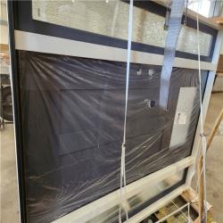 Phoenix Steves & Sons Legacy 64 in. x 80 in. 1/4-Toplite Rain Glass RHIS Dark Denim Finish Fiberglass Prehung Front Door with Dbl 12 in.SL