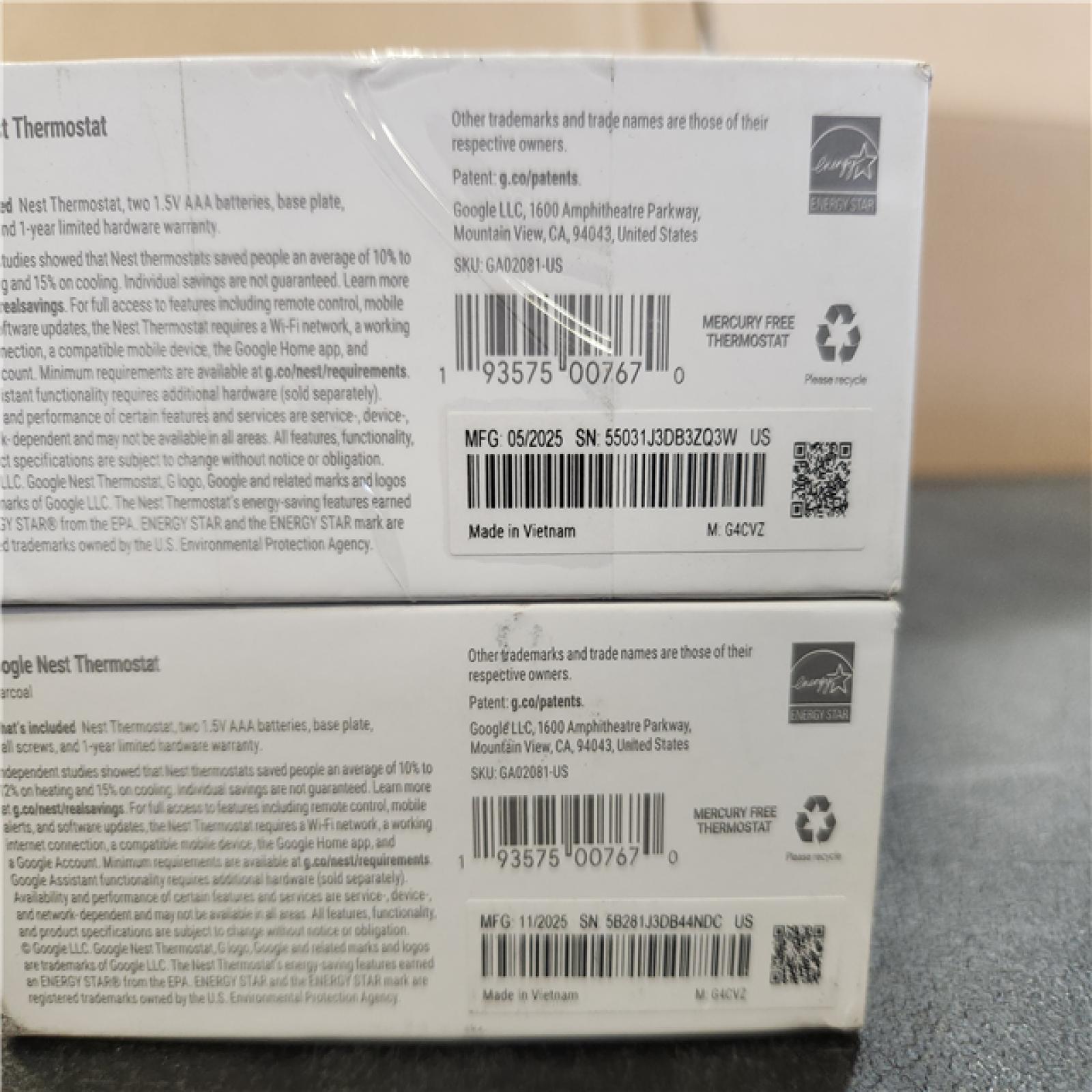 Phoenix AS-IS Google Nest Thermostat - Smart Programmable Wi-Fi Thermostat - (2-Pack)