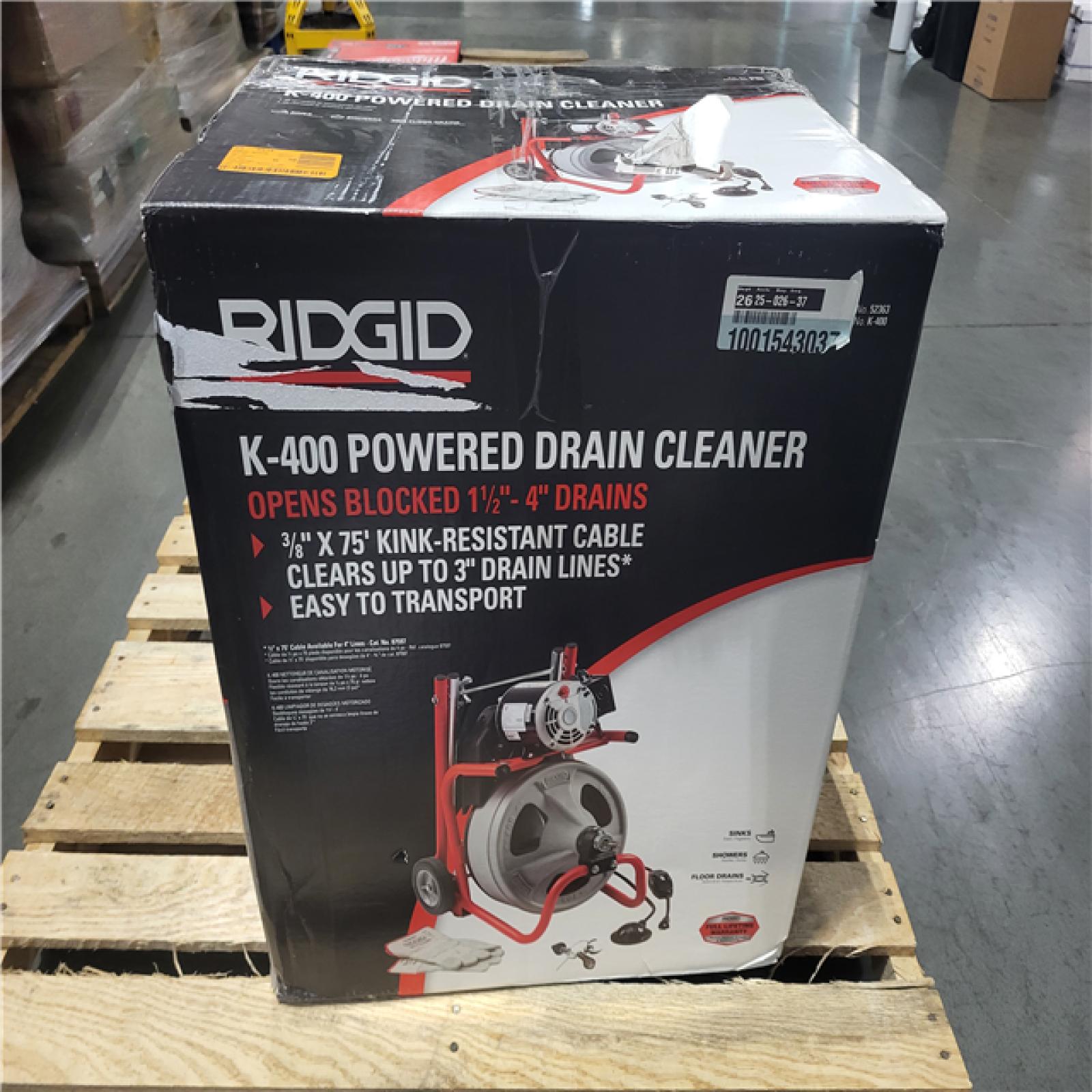 CALIFORNIA AS-IS RIDGID K400 POWERED DRAIN CLEANER