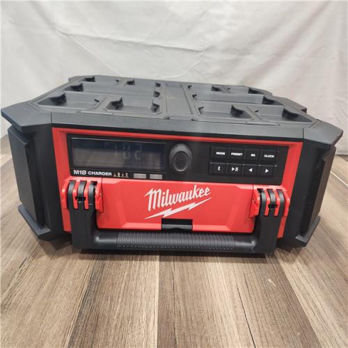 AS-IS- Milwaukee 18V M18 PACKOUT Lithium-Ion Cordless Radio + Charger (Tool Only)