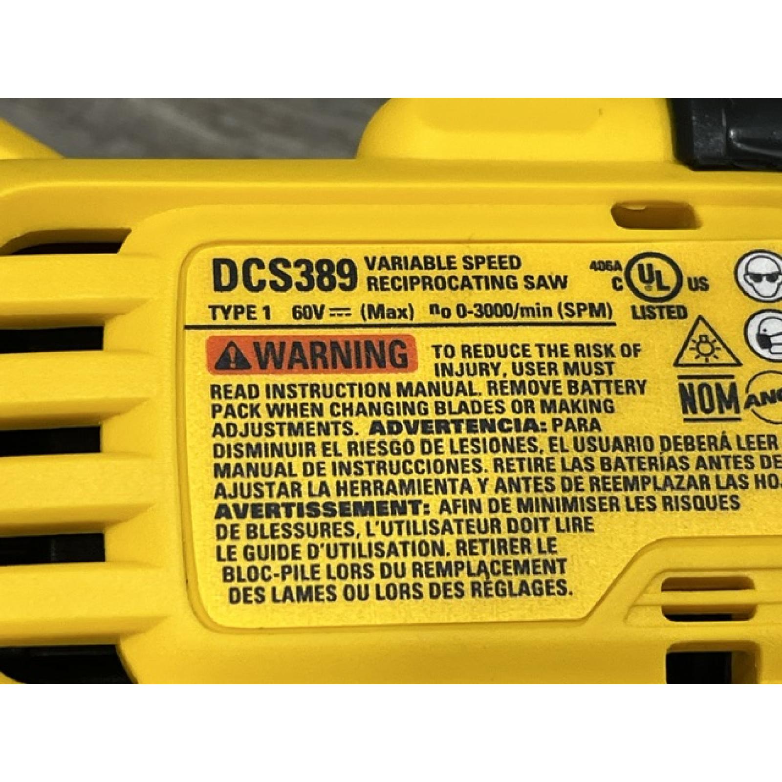 NEW - DEWALT FLEXVOLT 60V MAX Cordless Brushless Reciprocating Saw (Tool Only)
