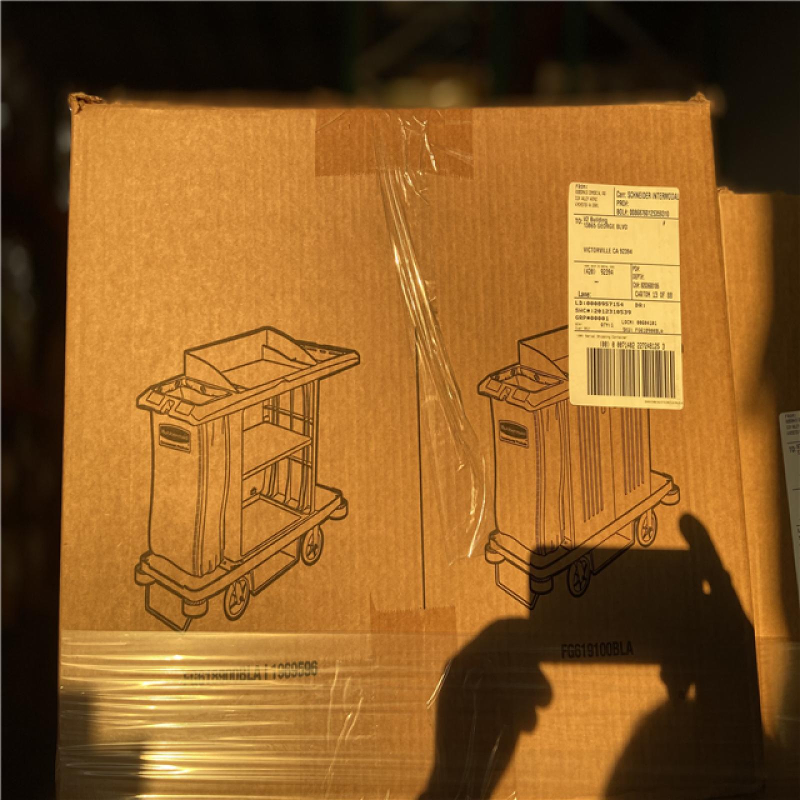 DALLAS LOCATION - Rubbermaid Commercial Executive Full Size Housekeeping Cart (Black)