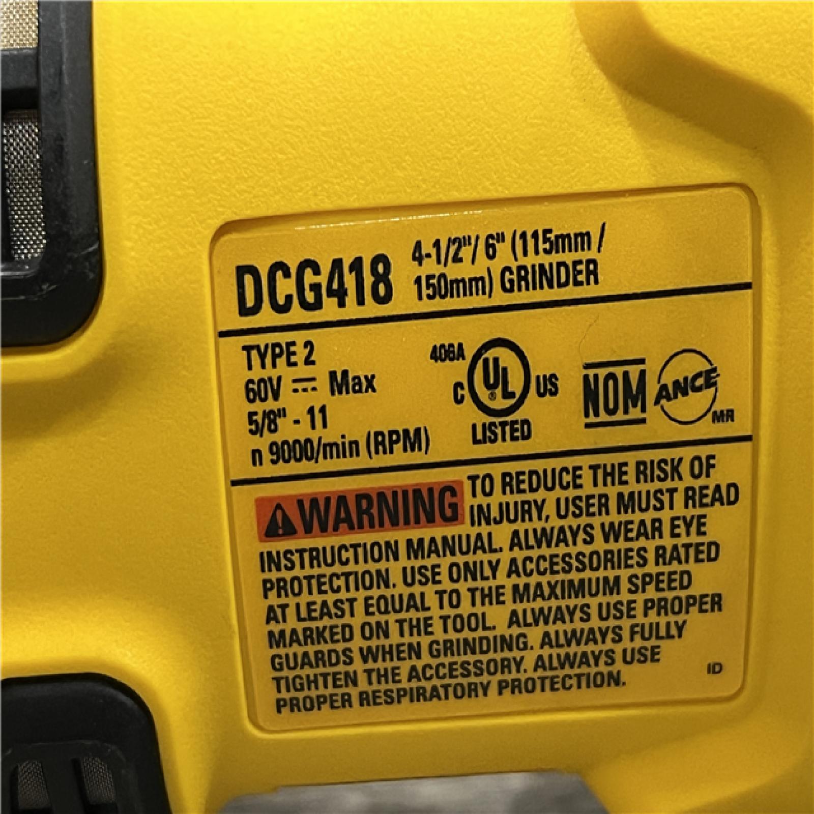 AS-IS DEWALT FLEXVOLT 60V MAX Cordless Brushless 4.5 in. to 6 in. Small Angle Grinder with Kickback Brake (Tool Only)