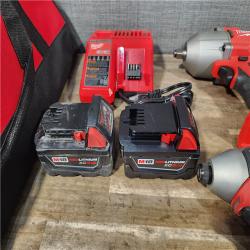 HOUSTON LOCATION - AS-IS MILWAUKEE 8 TOOL COMBO KIT W/ (2) BATTERY & CHARGER