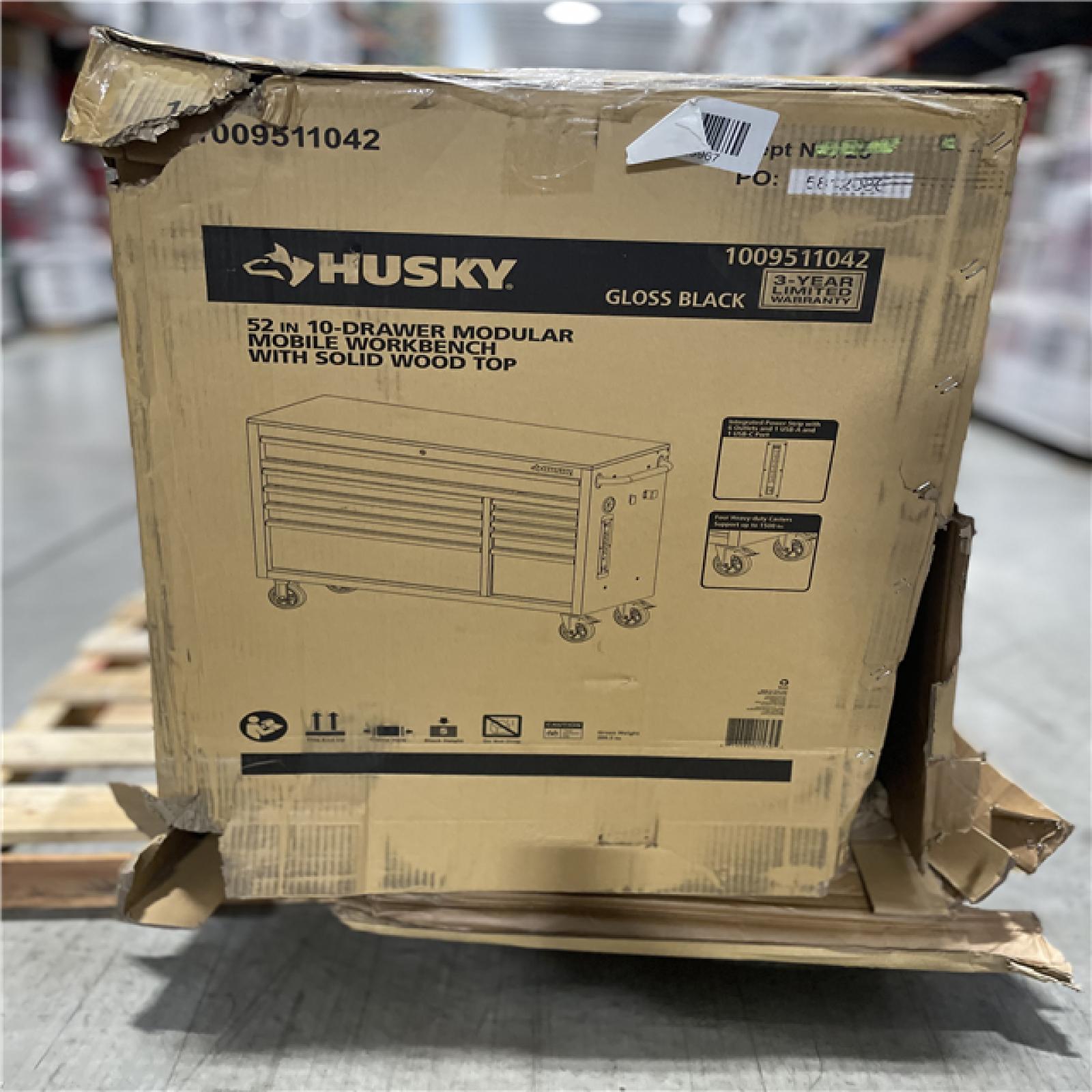 DALLAS LOCATION- AS-IS HUSKY 52 IN. 10 DRAWER MOBILE WORKBENCH