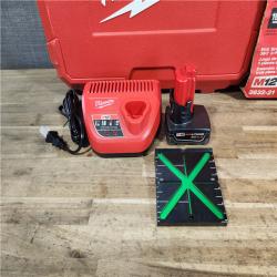 HOUSTON LOCATION - AS-IS Milwaukee 12-Volt Lithium-Ion Cordless Green 250 ft. 3-Plane Laser Level Kit