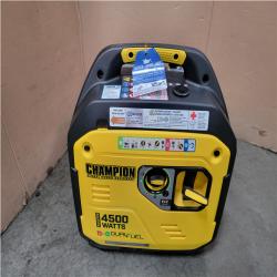 CALIFORNIA AS-IS CHAMPION 4500/3500-Watt Electric Start Gasoline/Propane Powered Dual Fuel Inverter Generator with Quiet Technology and CO Shield