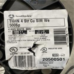 DALLAS LOCATION- Southwire 500 ft. 4 White Stranded CU SIMpull THHN Wire PALLET (4 UNITS)